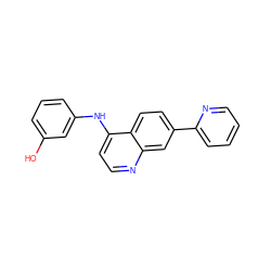 Oc1cccc(Nc2ccnc3cc(-c4ccccn4)ccc23)c1 ZINC000028823954