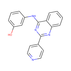 Oc1cccc(Nc2nc(-c3ccncc3)nc3ccccc23)c1 ZINC001772656510