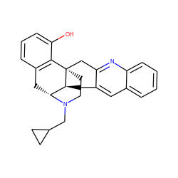 Oc1cccc2c1[C@]13CCN(CC4CC4)[C@H](C2)[C@@H]1Cc1cc2ccccc2nc1C3 ZINC000073199633