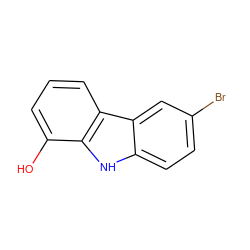 Oc1cccc2c1[nH]c1ccc(Br)cc12 ZINC000064573658