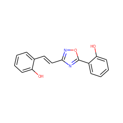 Oc1ccccc1/C=C/c1noc(-c2ccccc2O)n1 ZINC000004171744