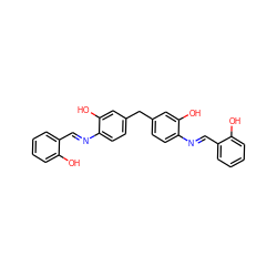 Oc1ccccc1/C=N/c1ccc(Cc2ccc(/N=C/c3ccccc3O)c(O)c2)cc1O ZINC000001233404