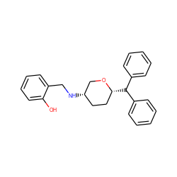 Oc1ccccc1CN[C@H]1CC[C@@H](C(c2ccccc2)c2ccccc2)OC1 ZINC000071296223