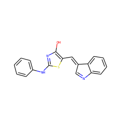 Oc1nc(Nc2ccccc2)sc1/C=C1\C=Nc2ccccc21 ZINC000005927481