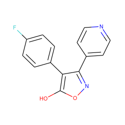 Oc1onc(-c2ccncc2)c1-c1ccc(F)cc1 ZINC000028524248