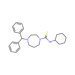 S=C(NC1CCCCC1)N1CCCN(C(c2ccccc2)c2ccccc2)CC1 ZINC000049066920