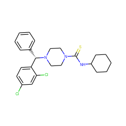 S=C(NC1CCCCC1)N1CCN([C@@H](c2ccccc2)c2ccc(Cl)cc2Cl)CC1 ZINC000049112539