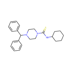 S=C(NC1CCCCC1)N1CCN(C(c2ccccc2)c2ccccc2)CC1 ZINC000019809854