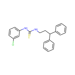 S=C(NCCC(c1ccccc1)c1ccccc1)Nc1cccc(Cl)c1 ZINC000001169929