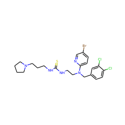 S=C(NCCCN1CCCC1)NCCN(Cc1ccc(Cl)c(Cl)c1)c1ccc(Br)cn1 ZINC000027525243