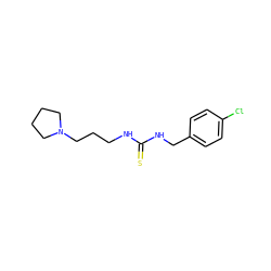 S=C(NCCCN1CCCC1)NCc1ccc(Cl)cc1 ZINC000013809049
