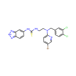 S=C(NCCN(Cc1ccc(Cl)c(Cl)c1)c1ccc(Br)cn1)Nc1ccc2n[nH]nc2c1 ZINC000027524845