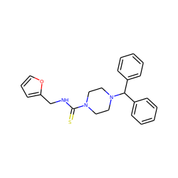 S=C(NCc1ccco1)N1CCN(C(c2ccccc2)c2ccccc2)CC1 ZINC000019973455