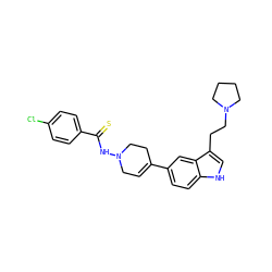 S=C(NN1CC=C(c2ccc3[nH]cc(CCN4CCCC4)c3c2)CC1)c1ccc(Cl)cc1 ZINC000027851464