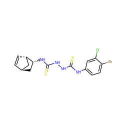 S=C(NNC(=S)N[C@@H]1C[C@H]2C=C[C@H]1C2)Nc1ccc(Br)c(Cl)c1 ZINC000100242117