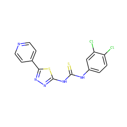 S=C(Nc1ccc(Cl)c(Cl)c1)Nc1nnc(-c2ccncc2)s1 ZINC000096284260