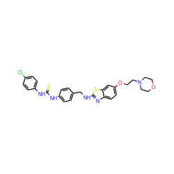 S=C(Nc1ccc(Cl)cc1)Nc1ccc(CNc2nc3ccc(OCCN4CCOCC4)cc3s2)cc1 ZINC001772650522