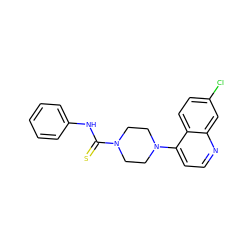 S=C(Nc1ccccc1)N1CCN(c2ccnc3cc(Cl)ccc23)CC1 ZINC001200835055