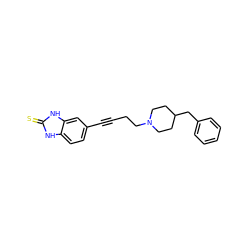 S=c1[nH]c2ccc(C#CCCN3CCC(Cc4ccccc4)CC3)cc2[nH]1 ZINC000013813174