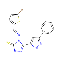 S=c1[nH]nc(-c2cc(-c3ccccc3)n[nH]2)n1/N=C/c1ccc(Br)s1 ZINC000012508126