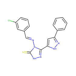 S=c1[nH]nc(-c2cc(-c3ccccc3)n[nH]2)n1/N=C/c1cccc(Cl)c1 ZINC000005626430