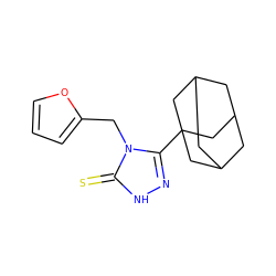 S=c1[nH]nc(C23CC4CC(CC(C4)C2)C3)n1Cc1ccco1 ZINC000004112622