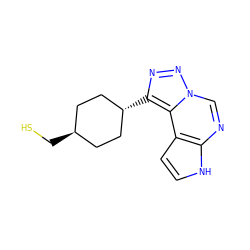 SC[C@H]1CC[C@H](c2nnn3cnc4[nH]ccc4c23)CC1 ZINC001772642512