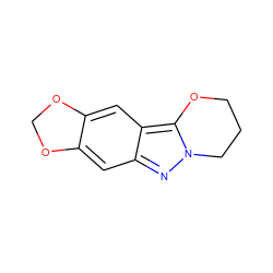 c1c2c(cc3c4n(nc13)CCCO4)OCO2 ZINC000299837395