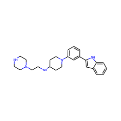 c1cc(-c2cc3ccccc3[nH]2)cc(N2CCC(NCCN3CCNCC3)CC2)c1 ZINC000618010181