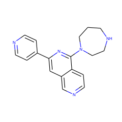 c1cc(-c2cc3cnccc3c(N3CCCNCC3)n2)ccn1 ZINC000095558821