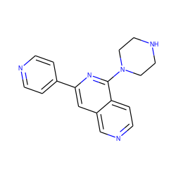 c1cc(-c2cc3cnccc3c(N3CCNCC3)n2)ccn1 ZINC000058547961