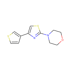 c1cc(-c2csc(N3CCOCC3)n2)cs1 ZINC000299826149