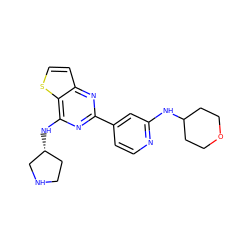 c1cc(-c2nc(N[C@@H]3CCNC3)c3sccc3n2)cc(NC2CCOCC2)n1 ZINC000223663842