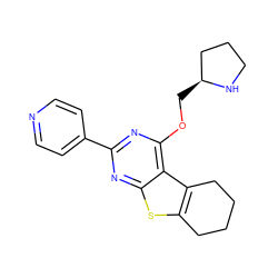 c1cc(-c2nc(OC[C@H]3CCCN3)c3c4c(sc3n2)CCCC4)ccn1 ZINC000223660013