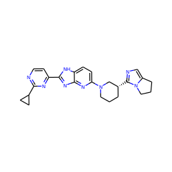 c1cc(-c2nc3nc(N4CCC[C@@H](c5ncc6n5CCC6)C4)ccc3[nH]2)nc(C2CC2)n1 ZINC000221404845