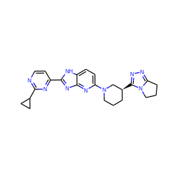 c1cc(-c2nc3nc(N4CCC[C@H](c5nnc6n5CCC6)C4)ccc3[nH]2)nc(C2CC2)n1 ZINC000221092014