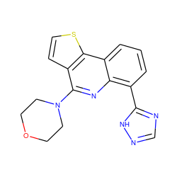 c1cc(-c2ncn[nH]2)c2nc(N3CCOCC3)c3ccsc3c2c1 ZINC000084619535