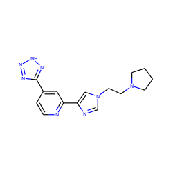 c1cc(-c2nn[nH]n2)cc(-c2cn(CCN3CCCC3)cn2)n1 ZINC000225928096