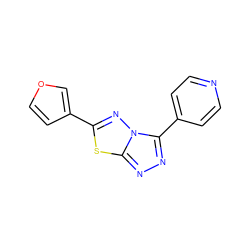 c1cc(-c2nnc3sc(-c4ccoc4)nn23)ccn1 ZINC000169307930