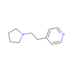 c1cc(CCN2CCCC2)ccn1 ZINC000000163336