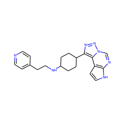 c1cc(CCNC2CCC(c3nnn4cnc5[nH]ccc5c34)CC2)ccn1 ZINC001772586590