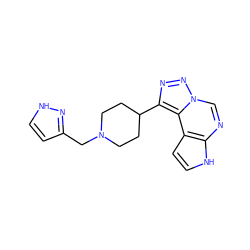 c1cc(CN2CCC(c3nnn4cnc5[nH]ccc5c34)CC2)n[nH]1 ZINC001772584167