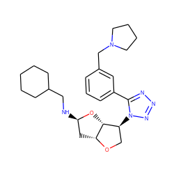 c1cc(CN2CCCC2)cc(-c2nnnn2[C@H]2CO[C@@H]3C[C@@H](NCC4CCCCC4)O[C@H]23)c1 ZINC000040894300