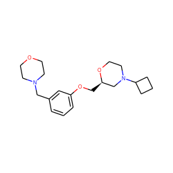 c1cc(CN2CCOCC2)cc(OC[C@@H]2CN(C3CCC3)CCO2)c1 ZINC000040957204