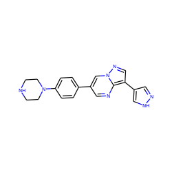 c1cc(N2CCNCC2)ccc1-c1cnc2c(-c3cn[nH]c3)cnn2c1 ZINC000096270776