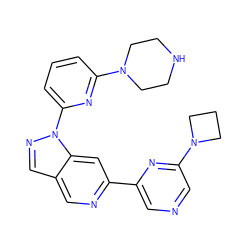 c1cc(N2CCNCC2)nc(-n2ncc3cnc(-c4cncc(N5CCC5)n4)cc32)c1 ZINC000224858506