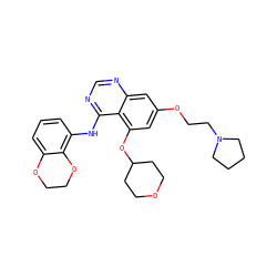 c1cc(Nc2ncnc3cc(OCCN4CCCC4)cc(OC4CCOCC4)c23)c2c(c1)OCCO2 ZINC000014949429