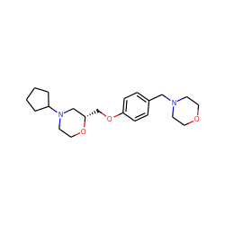 c1cc(OC[C@H]2CN(C3CCCC3)CCO2)ccc1CN1CCOCC1 ZINC000040379193