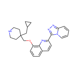 c1cc(OCC2(CC3CC3)CCNCC2)c2nc(-c3nnc4ccccn34)ccc2c1 ZINC000117657003