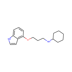 c1cc(OCCCNC2CCCCC2)c2cc[nH]c2c1 ZINC000028823871